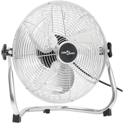 Ventilatore da Pavimento a 3 Velocità 40 cm 40 W Cromato - Argento - Vidaxl