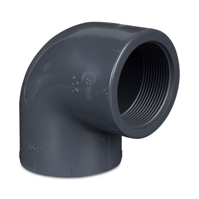 Curva 90° Con Filettatura Interna 32 Mm X 1" Per Tubi Pvc Laghetto Stagno Piscina