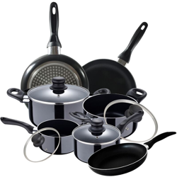 Batteria 8 pezzi S.Ignacio Porto e set 3 padelle Ø16/Ø20/Ø24 cm nero, alluminio pressato, antiaderente, induzione características