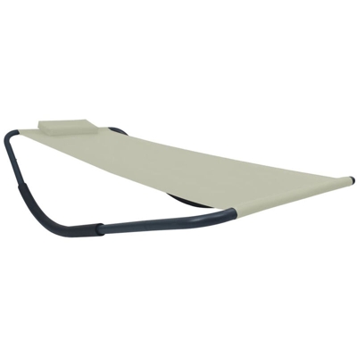 Asupermall - Lettino da Giardino Crema 200x90 cm in Acciaio