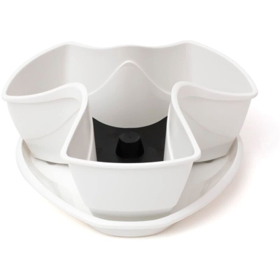 Vaso per 3 piante aromatiche 3 litri in bianco 30 x 30 x 14 cm