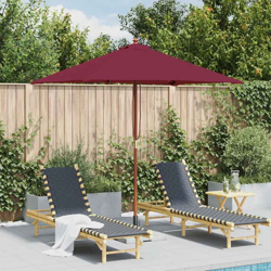 Ombrellone da Esterni con Palo in Legno 150x200 cm Rosso Bordò - Rosso - Vidaxl precio