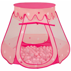 Selonis Tenda 105X90cm/300 Palline Castello Con Palline Colorate Per Bambini, Rosa:Rosa Chiaro/Trasparente - rosa:rosa chiaro/trasparente en oferta
