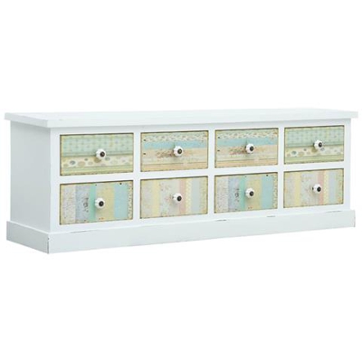 Mobile Porta Tv Con Cassetti Bianco 120x30x40 Cm In Mdf