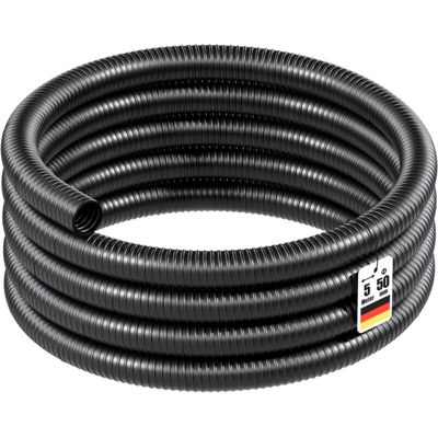 Wiltec - Tubo per laghetti a spirale spiralato per aspirazione 5 m 50 mm (2') nero