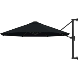 vidaXL Ombrellone a Muro con Palo in Metallo 300 cm Nero - Nero características