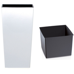 Urbi Vaso di fiori alta 91,5 litri, plastica, 40 x 40 x 75 cm in colore bianco. en oferta