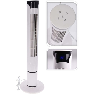 Excellent Electrics Ventilatore a Torre con Telecomando 45 W Bianco - Bianco