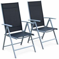 Coppia di poltrone multi posizione Naevia in alluminio e textilene - Grigio precio