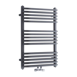 Hudson Reed Arch Scaldasalviette di Design Verticale - Termoarredo Bagno con Barre a "D" - Acciaio Antracite - 739W - 736 x 500mm - Riscaldamento ad en oferta