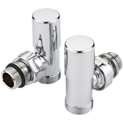 Hudson Reed Coppia di Valvole Manuali per Termosifoni con Design a Squadra - Adattatori Tubi In Rame Ø16mm - Ottone Solido Cromato precio