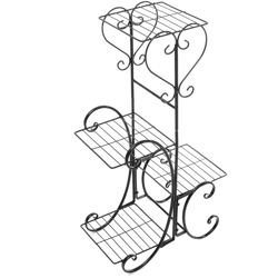 Mensola per vasi da fiori in metallo a 4 livelli, nera en oferta