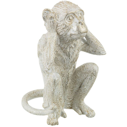 Statuetta decorativa da giardino e veranda Scimmietta Bianca h 24 cm -Scimmietta Non Vedo en oferta