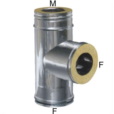 Gomito T Inox 8/13 doppia parete - Maral