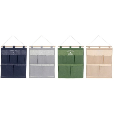 Organizzatore in tessuto da appendere ? Tela (35 x 0.5 x 43.5 cm) (4 pcs) - Dkd Home Decor