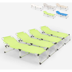 Set 4 lettini spiaggia mare giardino pieghevoli in alluminio Seychelles | Verde características