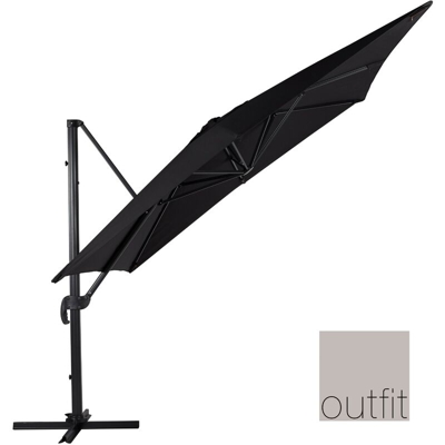 Outfit - Ombrellone Sospeso da Giardino 3x3 Metri Braccio Alluminio 48047