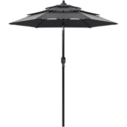 Ombrellone a 3 Livelli con Palo in Alluminio Antracite 2 m - Vidaxl en oferta