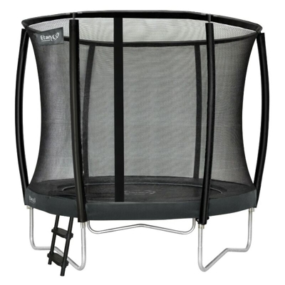 Etan - SOLO TRAMPOLINO Tappeto elastico da giardino rotondo Deluxe 244cm - grigio. Con rete extra forte e bordo con doppia imbottitura