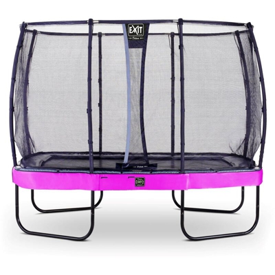 Exit - SOLO TRAMPOLINO Tappeto elastico da giardino rettangolare 214x366cm con rete di sicurezza Deluxe - rosa. Con telaio molto stabile. Un