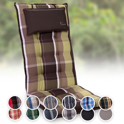 Blumfeldt - Sylt, Imbottitura, Schienale Alto, Sedia da Giardino, Poggiatesta, Poliestere, 50x120x9cm