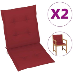 vidaXL Cuscini per Sedie da Giardino 2 pz Rosso Vino 100x50x4 cm - Rosso características