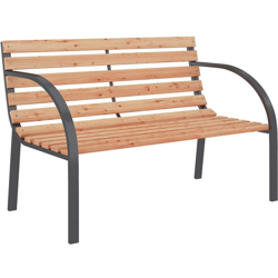 YOUTHUP Panchina da Giardino 120 cm in Legno e Ferro - Marrone en oferta