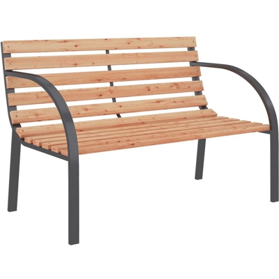 YOUTHUP Panchina da Giardino 120 cm in Legno e Ferro - Marrone