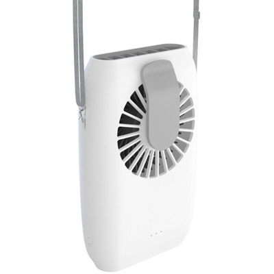 Ventilatore a collo sospeso con funzione Power Bank Ventilatore portatile portatile Mini ventilatore da tavolo ricaricabile Ventola di raffreddamento