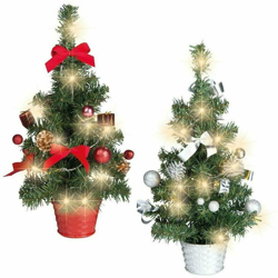 Albero Di Natale 45 Cm Decorato Con Palline E 20 Luci A Led Bianco Caldo 2 Colori características
