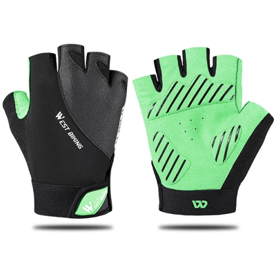 WEST BIKE Equitazione Riflettere Luce Guanto Bicicletta Mezza Dito Guanto Antiurto Traspirante Guanto Da Ciclismo Guanto Della Bicicletta Della