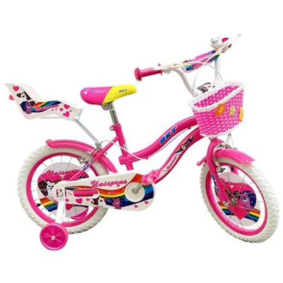 Bicicletta Unicorno Bkt Taglia 12 Bici Per Bambina Età 2 - 5 Anni Con Rotelle