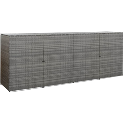 Copribidone Quadruplo Spazzatura Antracite 305x78x120 cm Rattan - Antracite - Youthup características