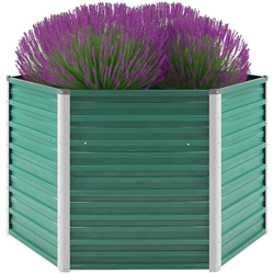 Letto Rialzato Giardino in Acciaio Zincato 129x129x77 cm Verde características