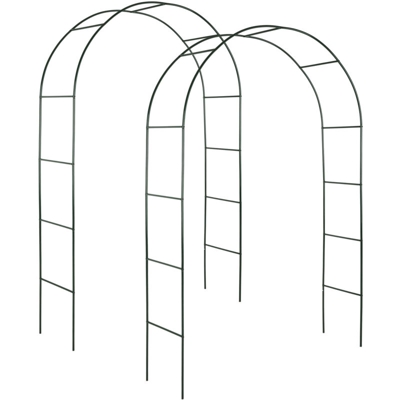 Tectake - 2 Archi per rose rampicanti ca. 240cm - arco per rampicanti, arco da giardino, arco per rose - verde