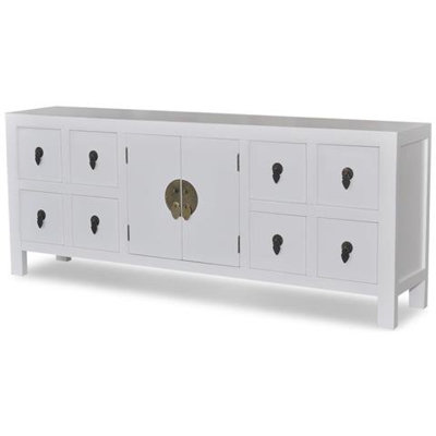 Armadietto Basso Stile Asiatico Tv Con 8 Cassetti E 2 Ante