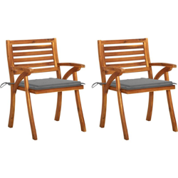vidaXL Sedie da Pranzo da Giardino con Cuscini 2 pz Massello di Acacia - Marrone características