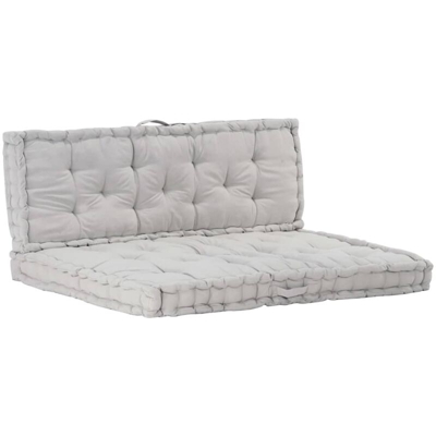 YOUTHUP Cuscini per Pallet e Pavimento 2 pz in Cotone Grigio - Grigio
