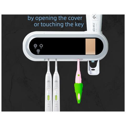 Portaspazzolino Da Parete, Slot Per Spazzolino Antipolvere Con Coperchio, Organizer Per Dentifricio, Spremiagrumi en oferta