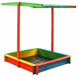 vidaXL Sabbiera con Tetto Regolabile in Legno Abete Multicolore UV50 - Multicolore características