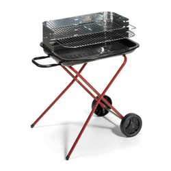 Barbecue a Carbonella Portatile con Carrello Ruote Carbone Acciaio Ompagrill en oferta