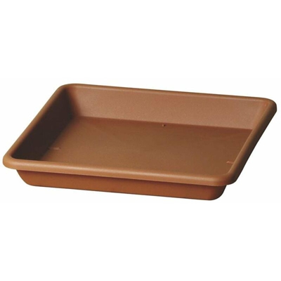 Sottovaso quadrato Quadro Basic per fiori e piante da esterno. -38 x 38 x H 6 cm / Terracotta