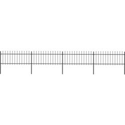 Recinzione da Giardino con Punta a Lancia Acciaio 6,8x0,8m Nera - Nero - Youthup precio