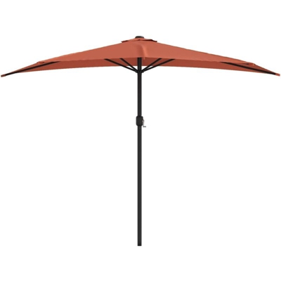 Ombrellone Palo in Alluminio Terracotta 300x150x253 cm a Metà - Marrone - Vidaxl