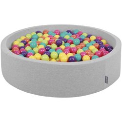 Piscina Di Palline 120X30cm/300 Palline Colorate Grande Tondo Per Bambini, Fabbricato In EU, Grigioch:Verdech/Giallo/Turch/Aran/Rosasc/Viola características