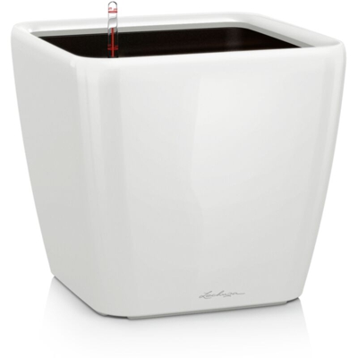 Vaso Quadro Premium 21 Set Completo | Bianco Lucido - 21 cm - Lechuza