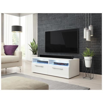 Mobile Tv Classico Zumbi Bianco / bianco Lucido 100cm Led