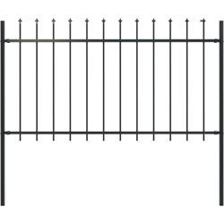 Recinzione Giardino con Punta a Lancia in Acciaio 1,7x1 m Nera - Nero - Youthup precio