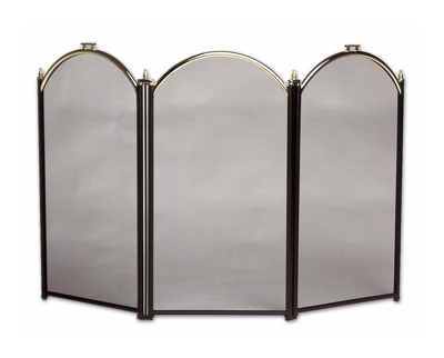 Parascintille Dusty 3 Ante 98x61H cm colore Ottone lucido e Nero