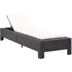 Lettino Prendisole con Cuscino in Polyrattan Nero Modello 1 - Nero - Vidaxl en oferta